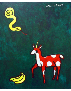 Eden - Bambi Unicorn found a Banana and Snake